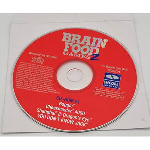 Brain Food Games 2 - 4 Games - Vintage PC CD-ROM Windows 95 Game (Disc Only)